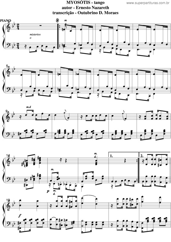 Partitura da música Myosótis