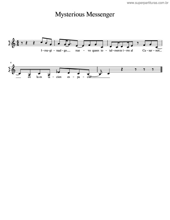 Partitura da música Mysterious Messenger