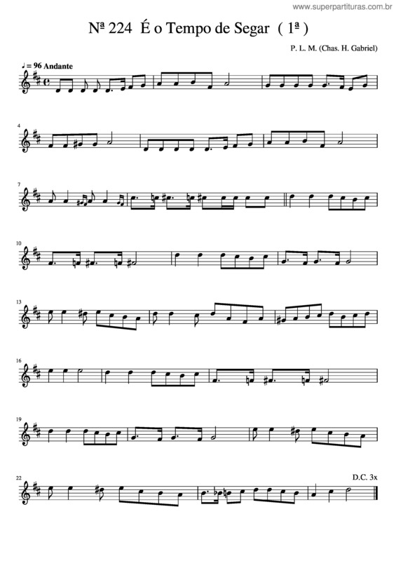Partitura da música Nª 224  É O Tempo De Segar