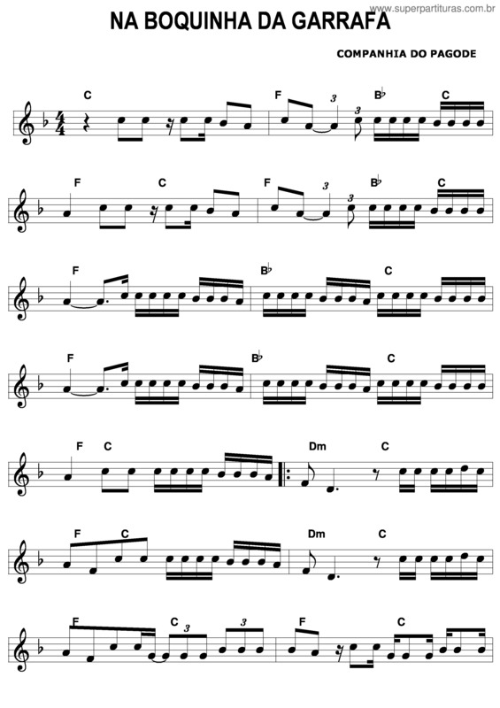 Partitura da música Na Boquinha Da Garrafa v.2