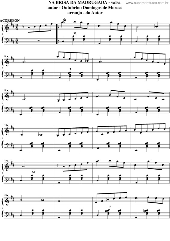 Partitura da música Na Brisa Da Madrugada v.2