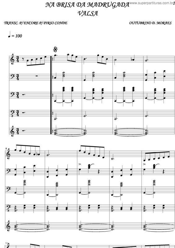 Partitura da música Na Brisa Da Madrugada