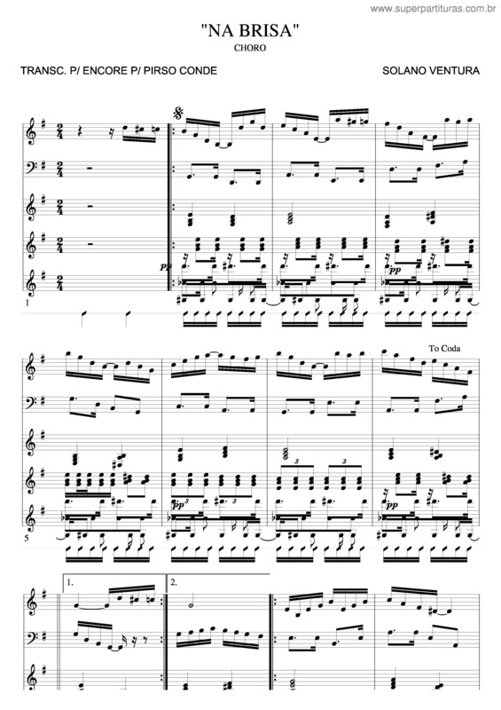 Partitura da música Na Brisa v.2