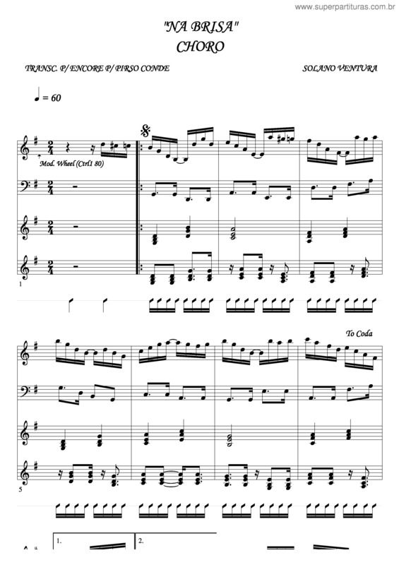 Partitura da música Na Brisa v.3