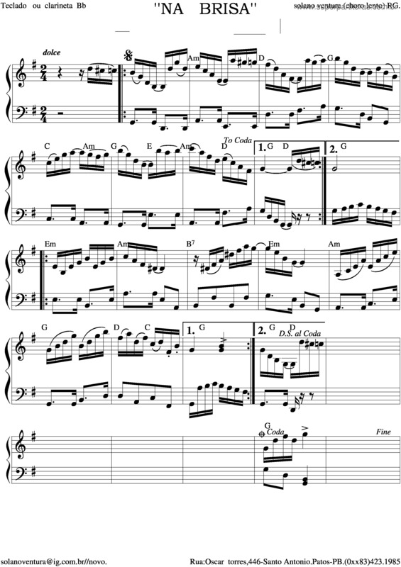 Partitura da música Na Brisa