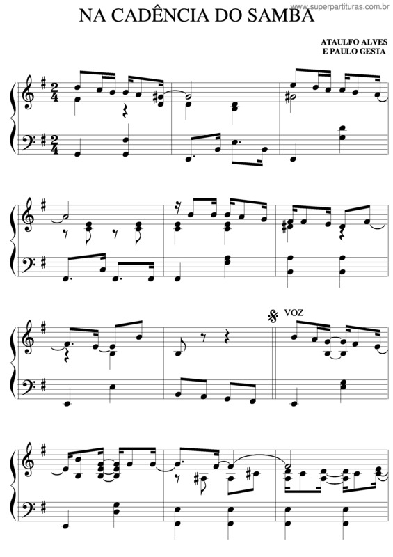 Partitura da música Na Cadência Do Samba v.6