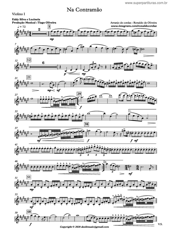Partitura da música Na Contramão v.3