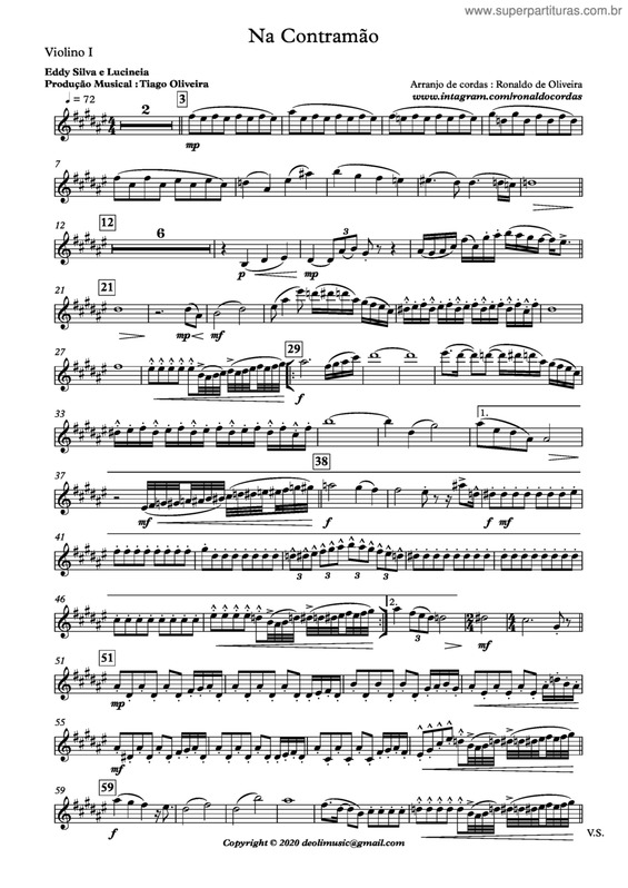 Partitura da música Na Contramão v.3