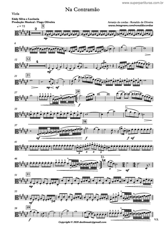 Partitura da música Na Contramão v.4