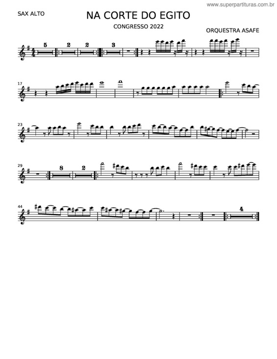 Partitura da música Na Corte Do Egito – Orquestra Asafe