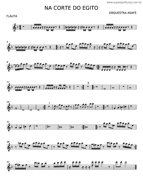 Partitura da música Na Corte Do Egito 5 Flauta 23