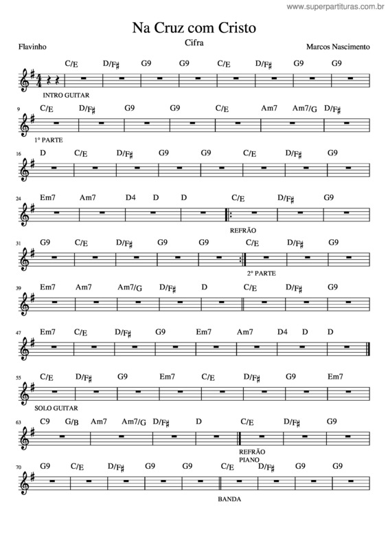 Partitura da música Na Cruz Com Cristo v.2
