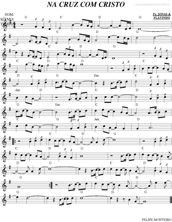 Partitura da música Na Cruz Com Cristo