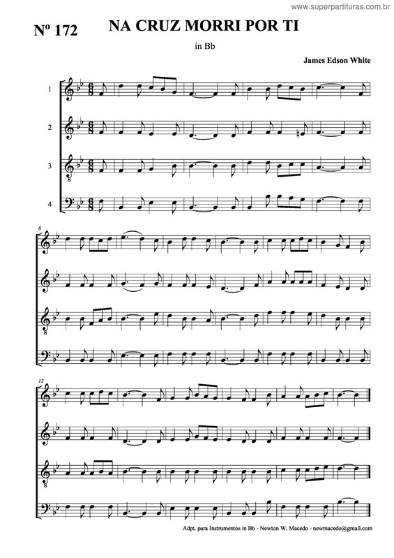 Partitura da música Na Cruz Morri Por Ti v.2