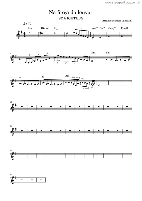 Partitura da música Na Força Do Louvor Jovens E Adolescentes Ichthus