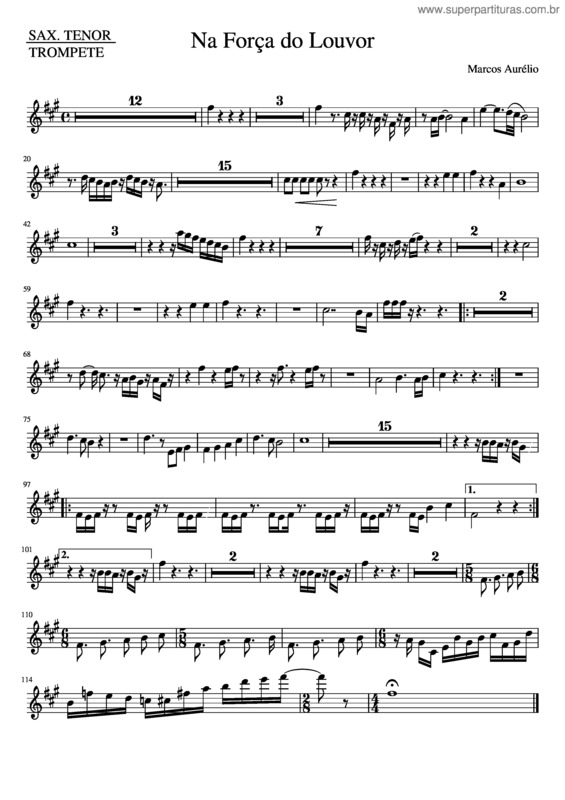 Partitura da música Na Força Do Louvor v.2