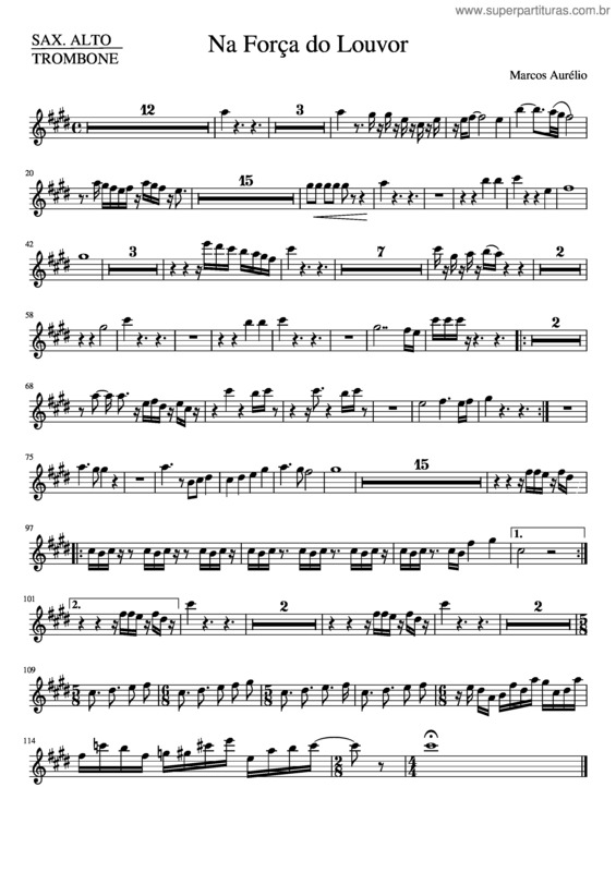 Partitura da música Na Força Do Louvor
