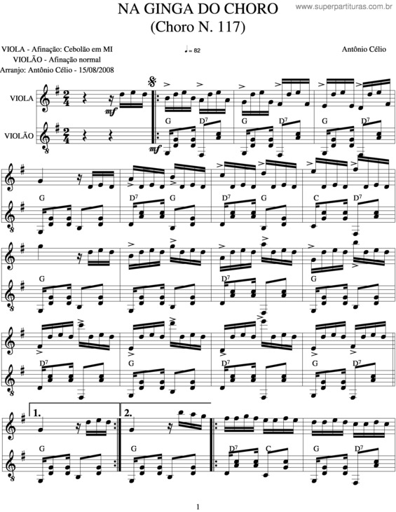 Partitura da música Na Ginga Do Choro