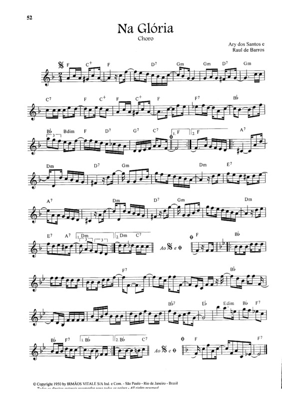 Partitura da música Na Glória v.13