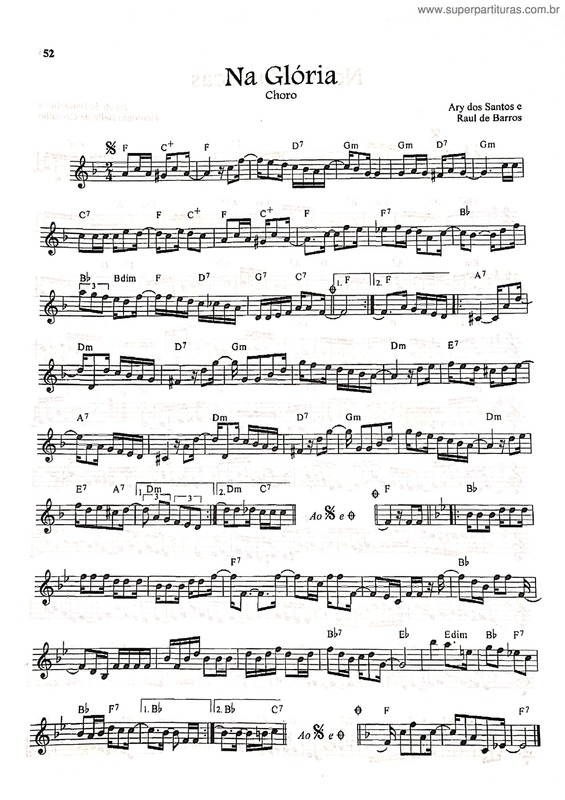 Partitura da música Na Glória v.21