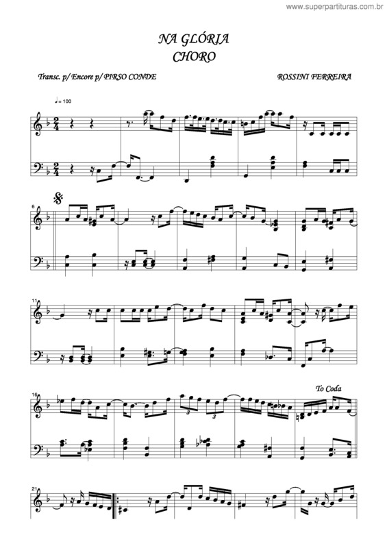 Partitura da música Na Glória v.9