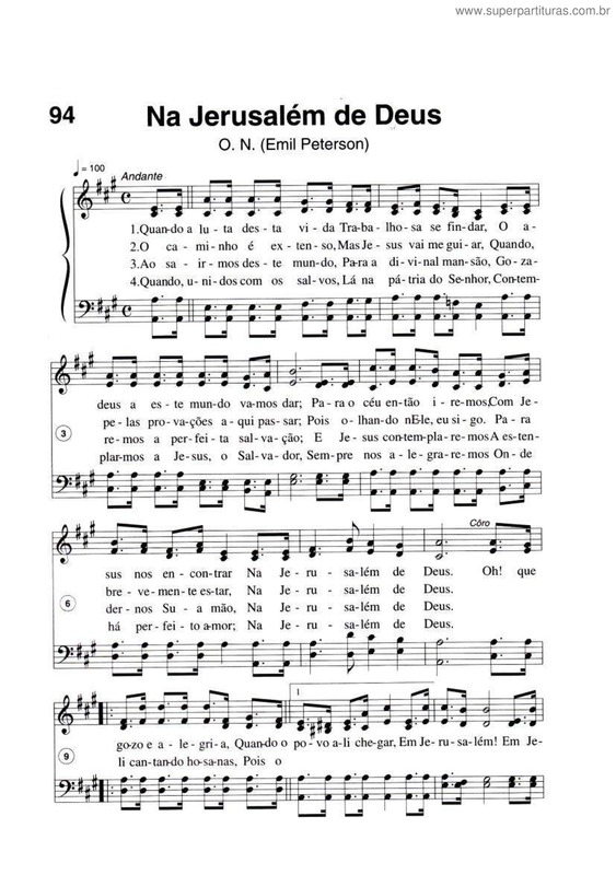 Partitura da música Na Jerusalém De Deus