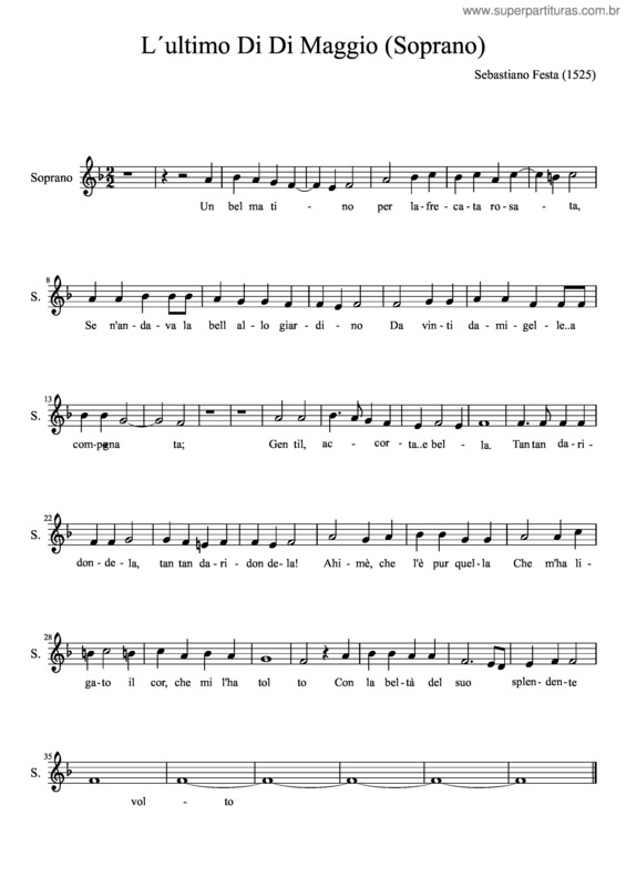 Partitura da música Na L´Ultimo Di Di Maggio