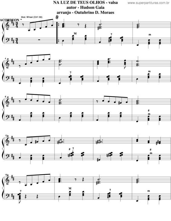 Partitura da música Na Luz De Teus Olhos