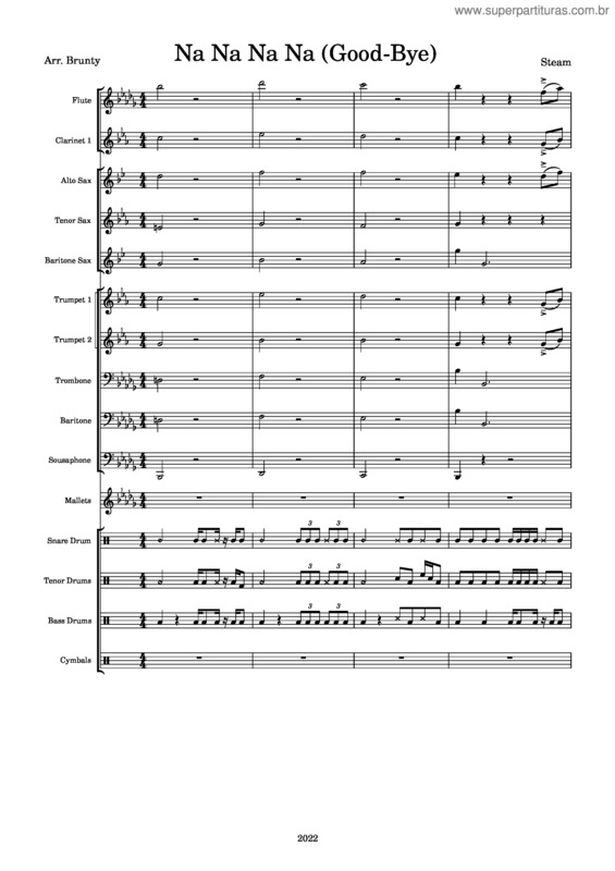 Partitura da música Na Na Na Na