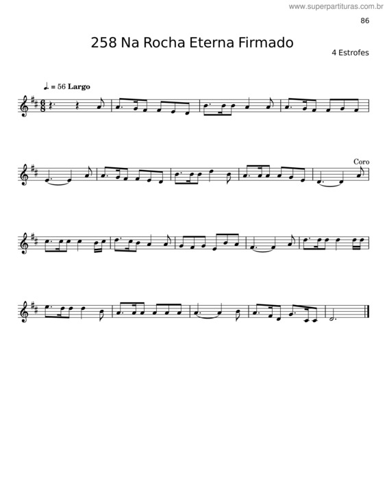 Partitura da música Na Rocha Eterna Firmado v.2
