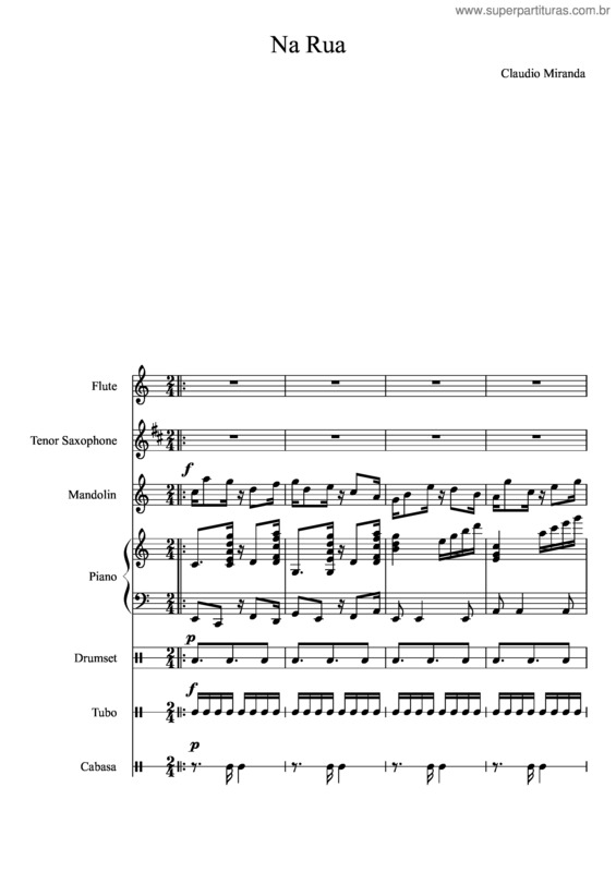 Partitura da música Na Rua