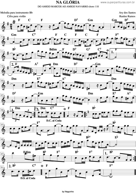 Partitura da música Na