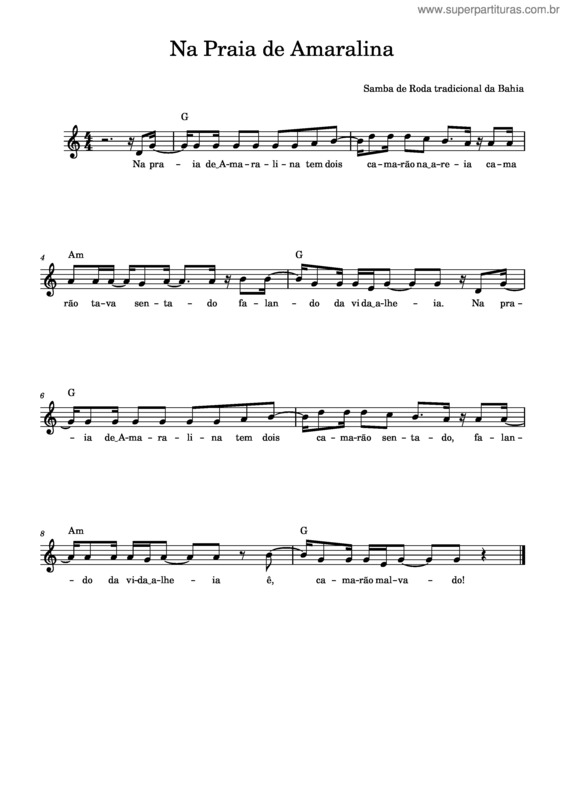 Partitura da música Na_Praia_De_Amaralina