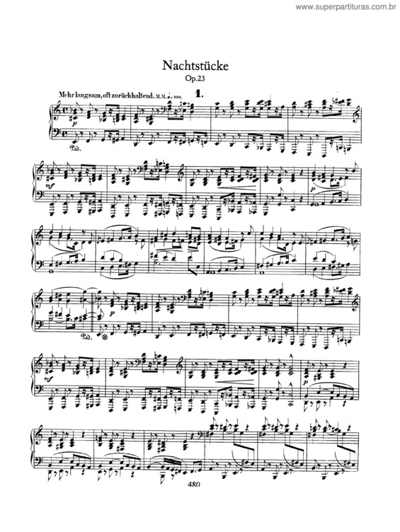 Partitura da música Nachtstücke