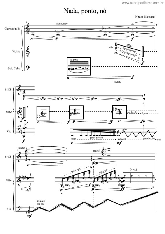 Partitura da música Nada, ponto, nó