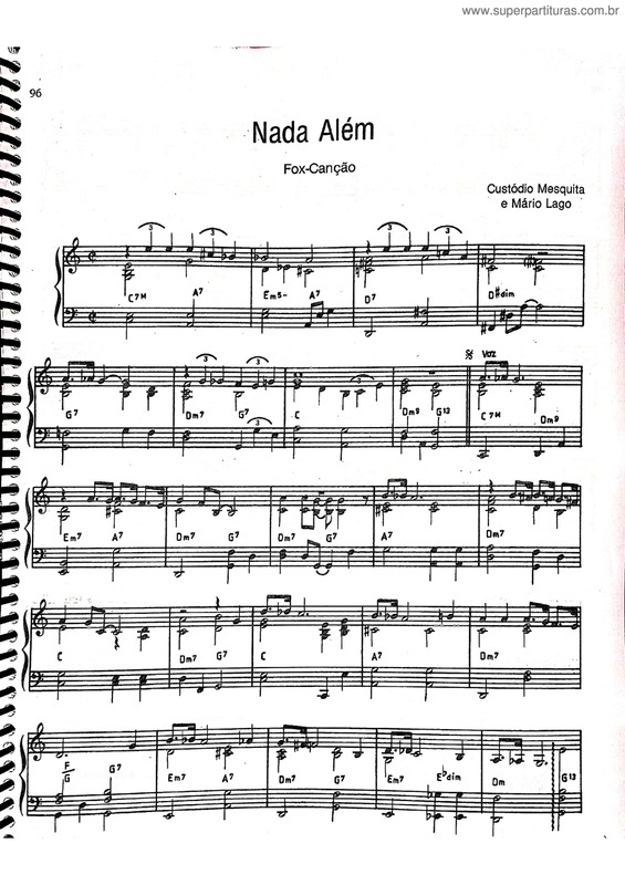 Partitura da música Nada Além v.4