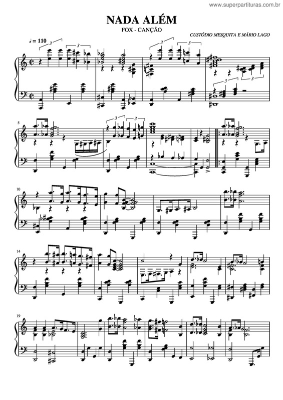 Partitura da música Nada Além v.5