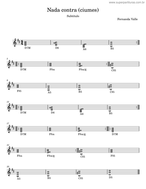 Partitura da música Nada Contra