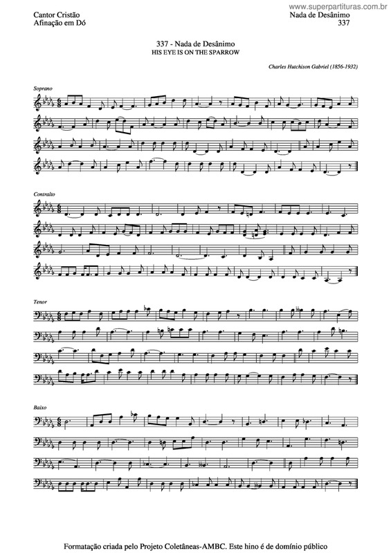 Partitura da música Nada De Desânimo