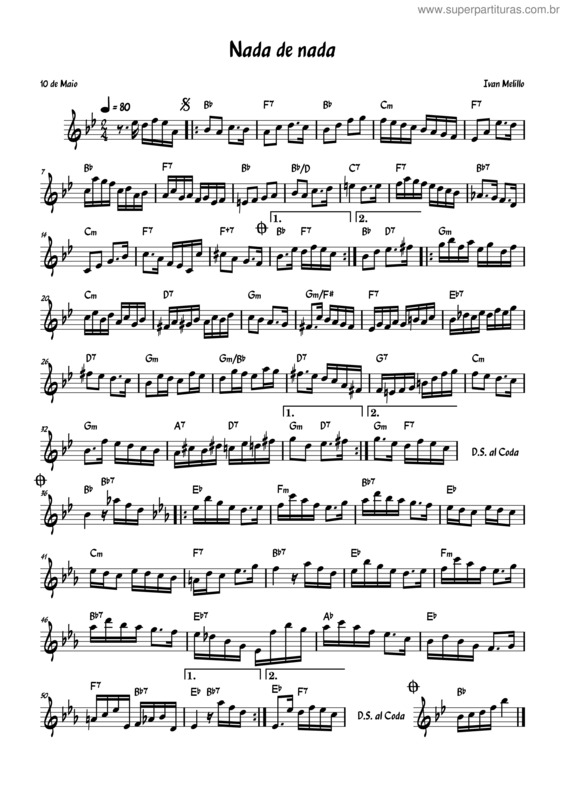 Partitura da música Nada De Nada v.2