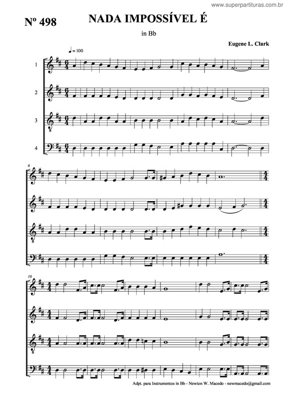 Partitura da música Nada Impossível É v.2