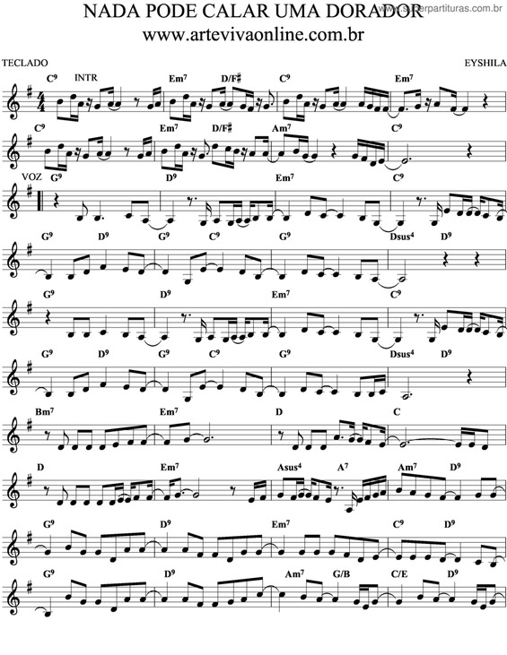 Partitura da música Nada Pode Calar Um Adorador v.2