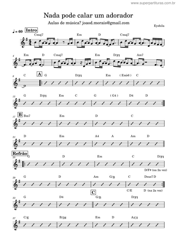 Partitura da música Nada Pode Calar Um Adorador v.4