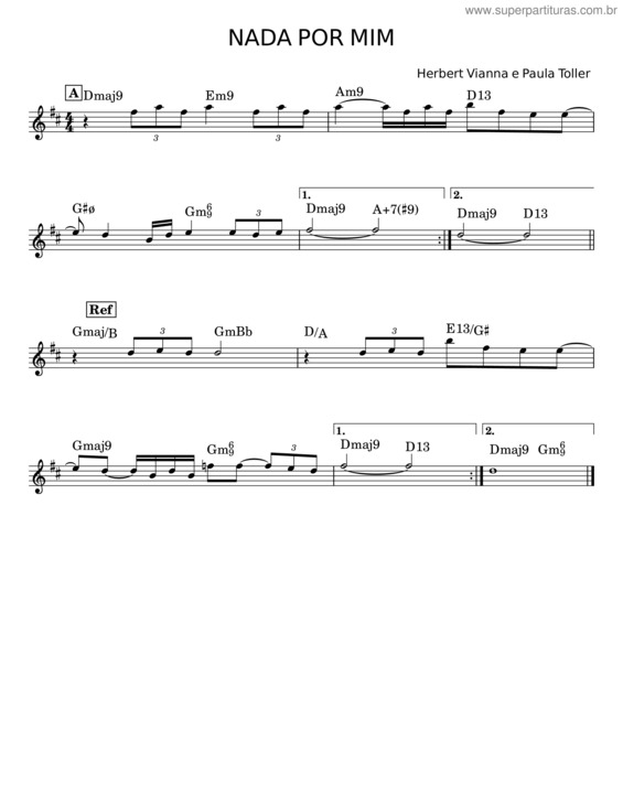 Partitura da música Nada Por Mim v.8