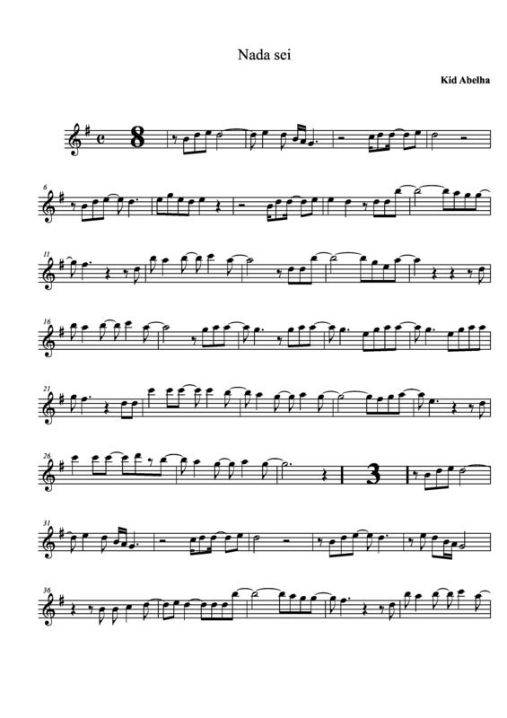 Partitura da música Nada Sei v.3