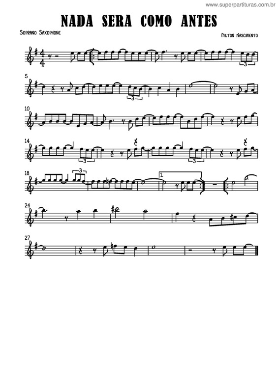 Partitura da música Nada Será Como Antes v.3