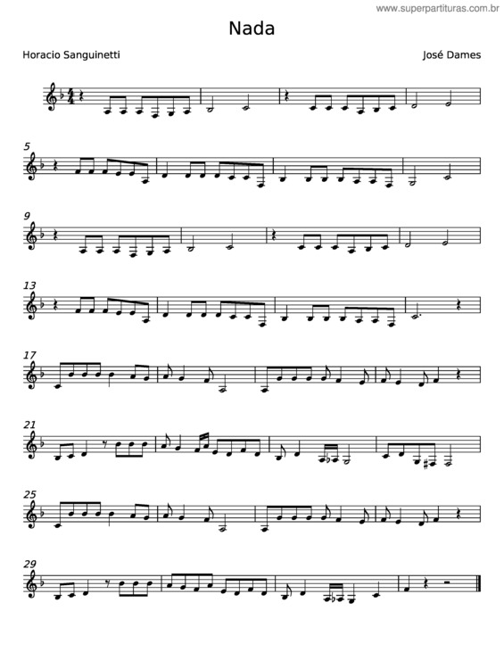 Partitura da música Nada v.14