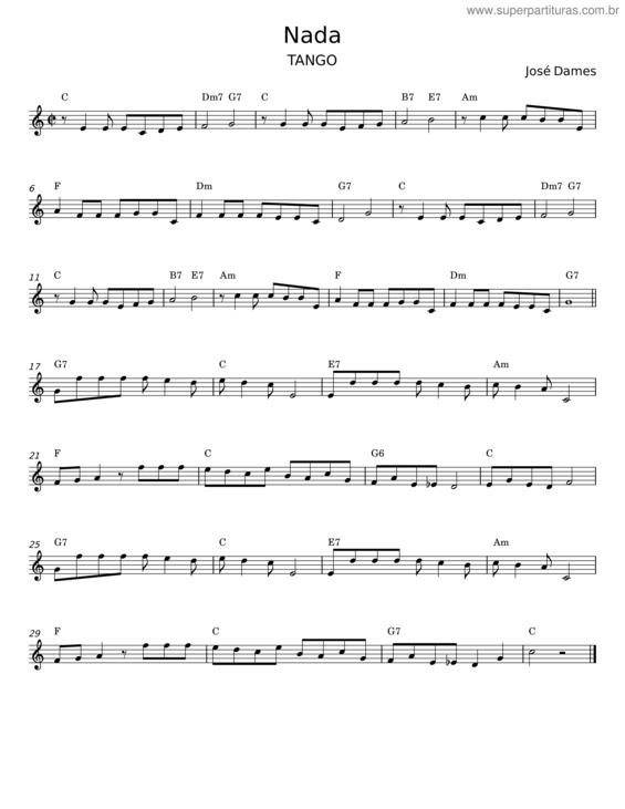 Partitura da música Nada v.17