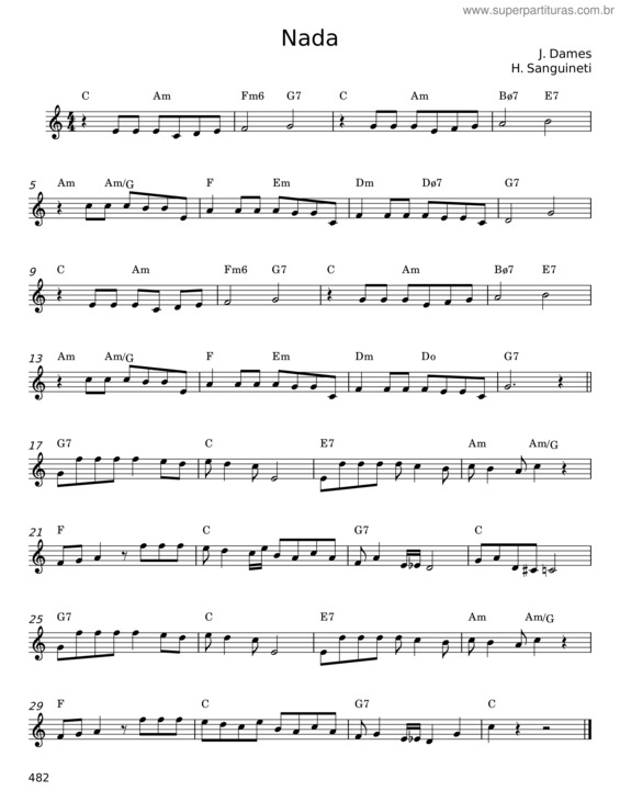 Partitura da música Nada v.19