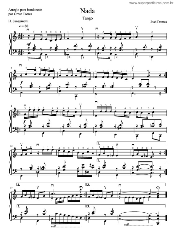 Partitura da música Nada v.23